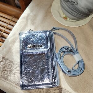 Silver Crossbody Wallet